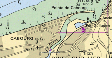 carte marine Cabourg Dives