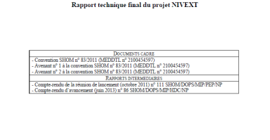 Couverture du rapport NIVEXT - 2015