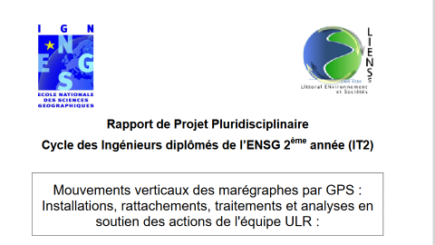 Mouvements verticaux des marégraphes par GPS