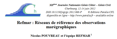 Refmar : Réseaux de référence des observations marégraphiques
