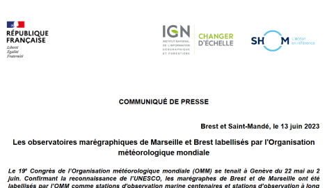 observatoire marégraphiques de Marseille et Brest