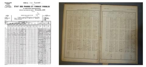 A gauche, des informations recueillies par le service des Phares et Balises (Cetmef) et à droite, un recueil de données météorologiques rattachées à un marégraphe (Shom)