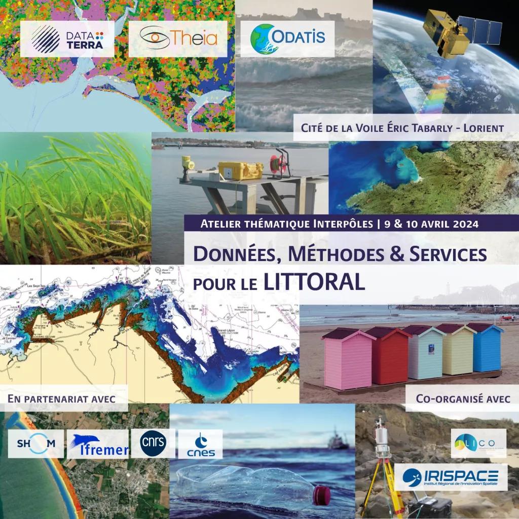 Visuel Atelier thématique interpôles | Données, méthodes & services pour le littoral | 9-10 avril 2024 à la cité de la voile Eric Tabarly - Lorient