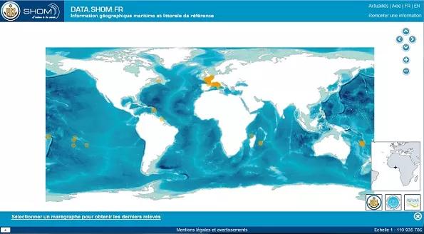 Cartographie mondiale des marégraphes REFMAR sur data.shom_.fr_.