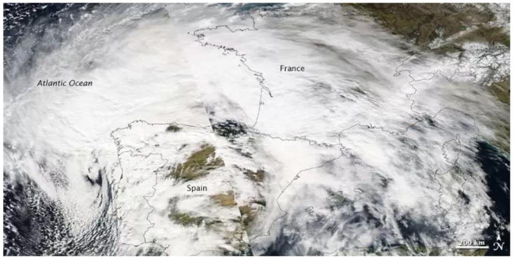 Image satellite du Xynthia. Source: NASA.